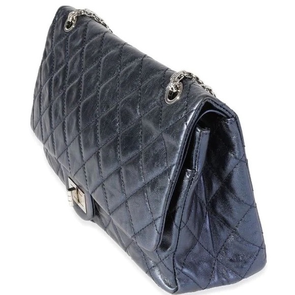 Chanel Reissue 2.55 Double Flap 277 Metallic Blue Calf Skin - Picture 2 of 6